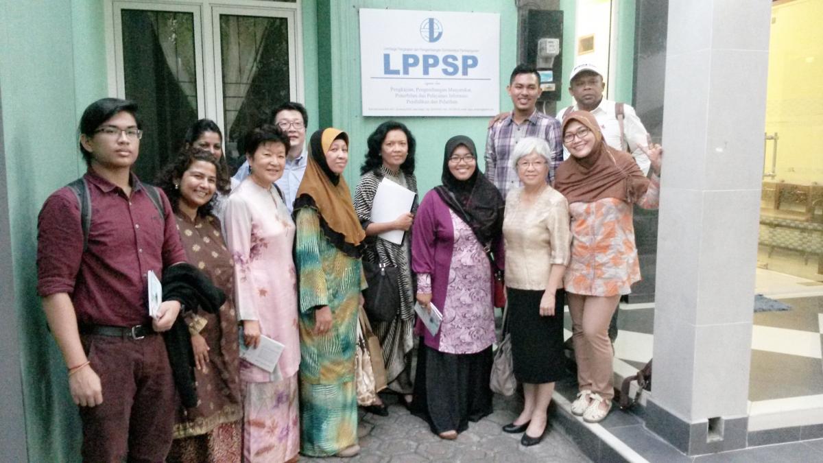 Indra Kertati with a delegation from Malaysia at the LPPSP office for a discussion on gender budgeting 