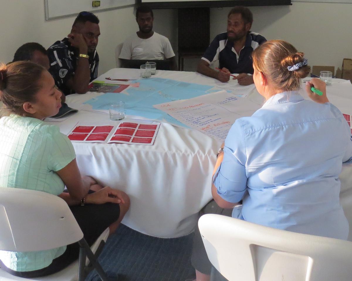 Participants discuss lessons learned and achievements to date in Vanuatu