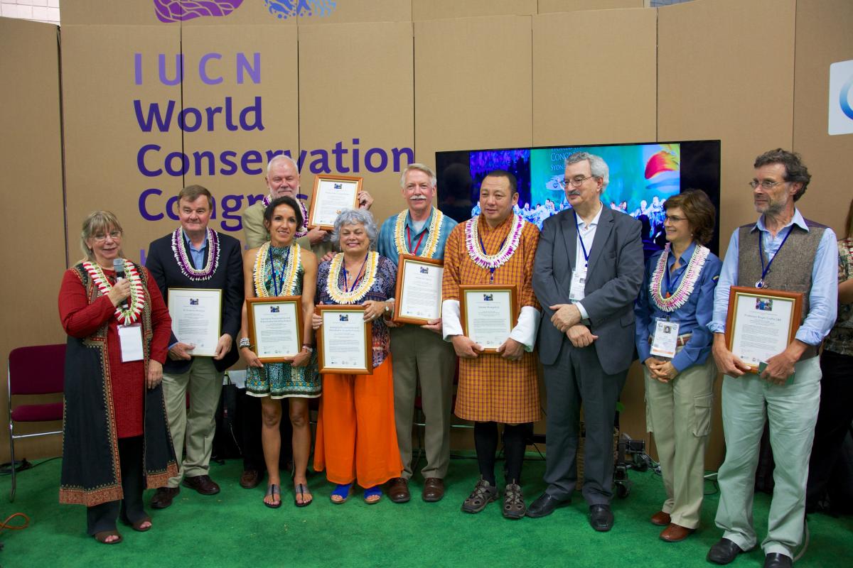 Winners of the Packard Award at the IUCN World Conservation Congress 2016 in Hawai'i
