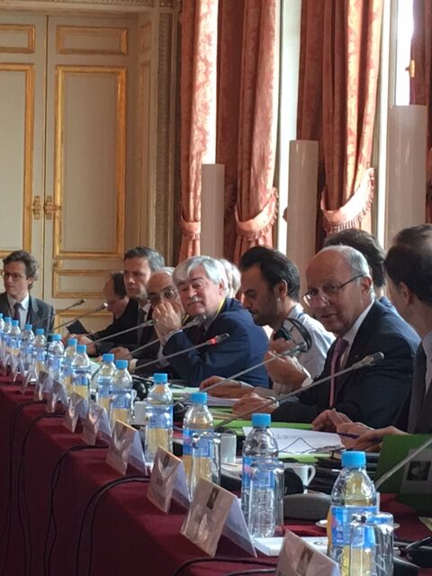 The Drafting Committee convening under its Chair Laurent Fabius at the French Constitutional Court 