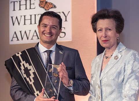 Pablo Borboroglu receiving award from HRH The Princess Royal