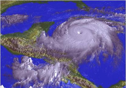 Ojo de huracán impactando a Centroamérica
