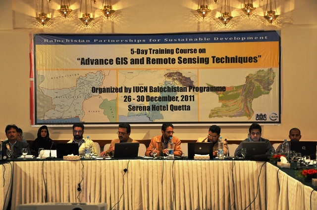 Training participants during session 1