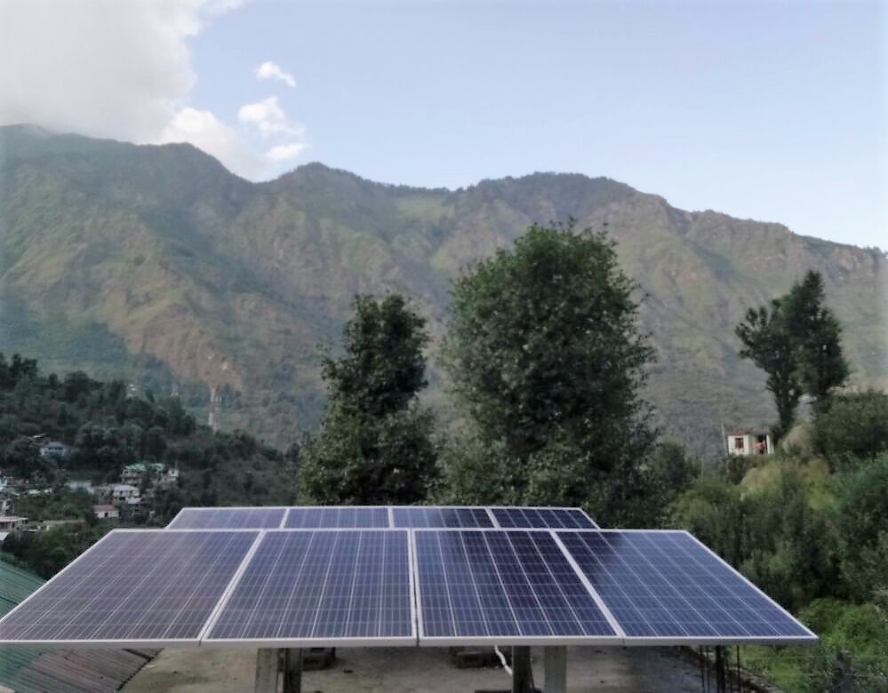 Solar panel installed at school, Fojal