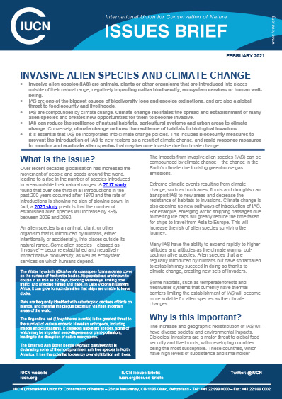 Invasive alien species and climate change - resource | IUCN