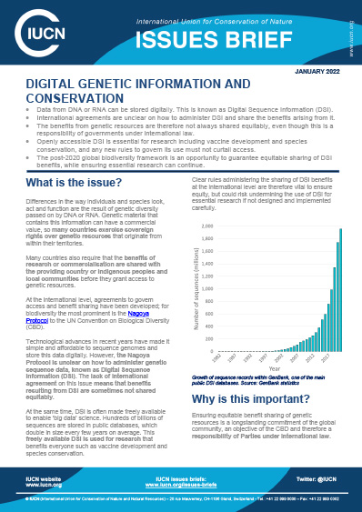 Digital genetic information and conservation - resource | IUCN