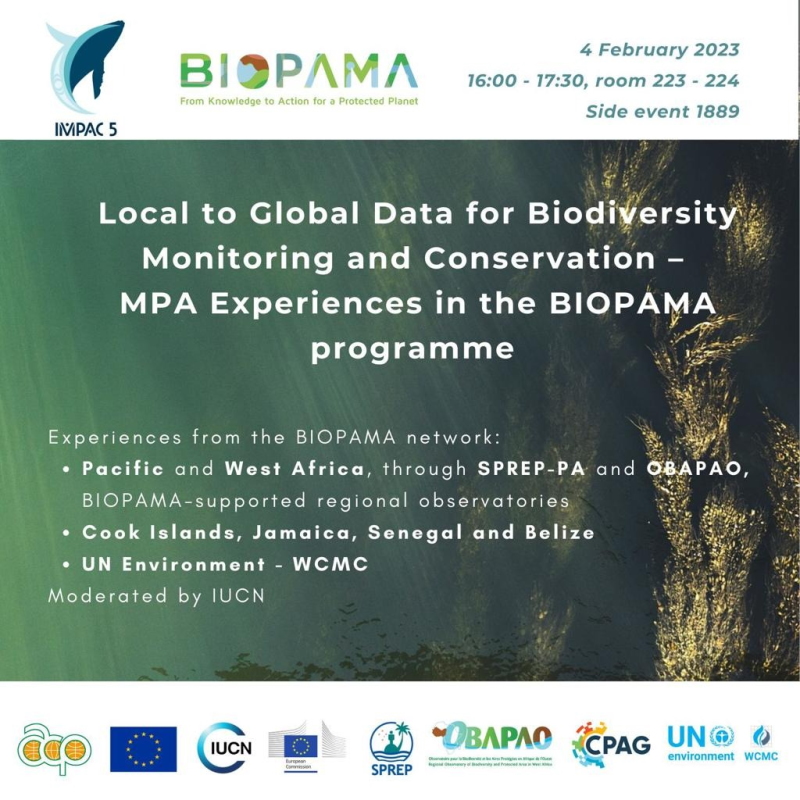 BIOPAMA data from Local to Global event flyer