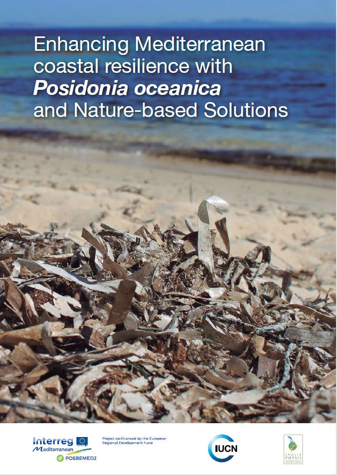 Cover of the brochure Enhancing Mediterranean coastal resilience with Posidonia oceanica and Nature-based Solutions