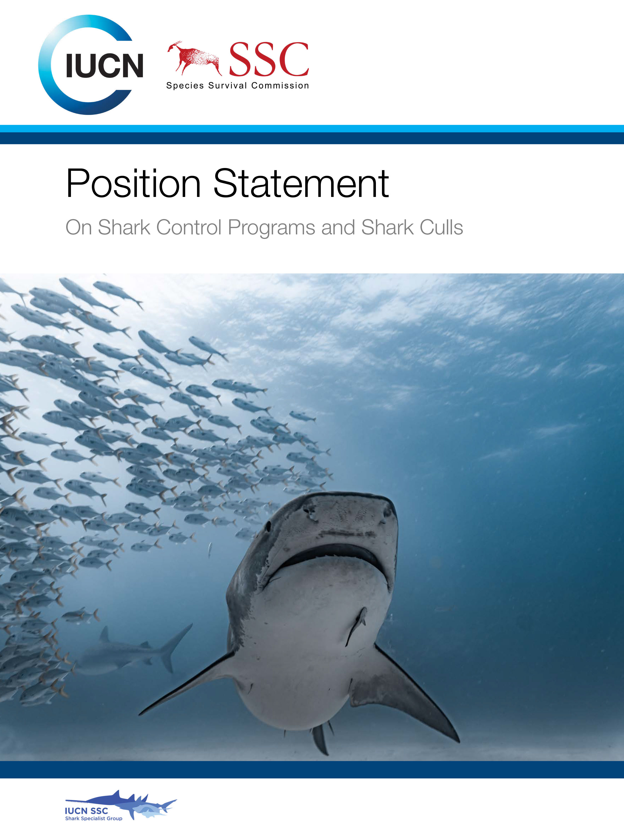 Cover Position Statement on shark control programs and shark culls