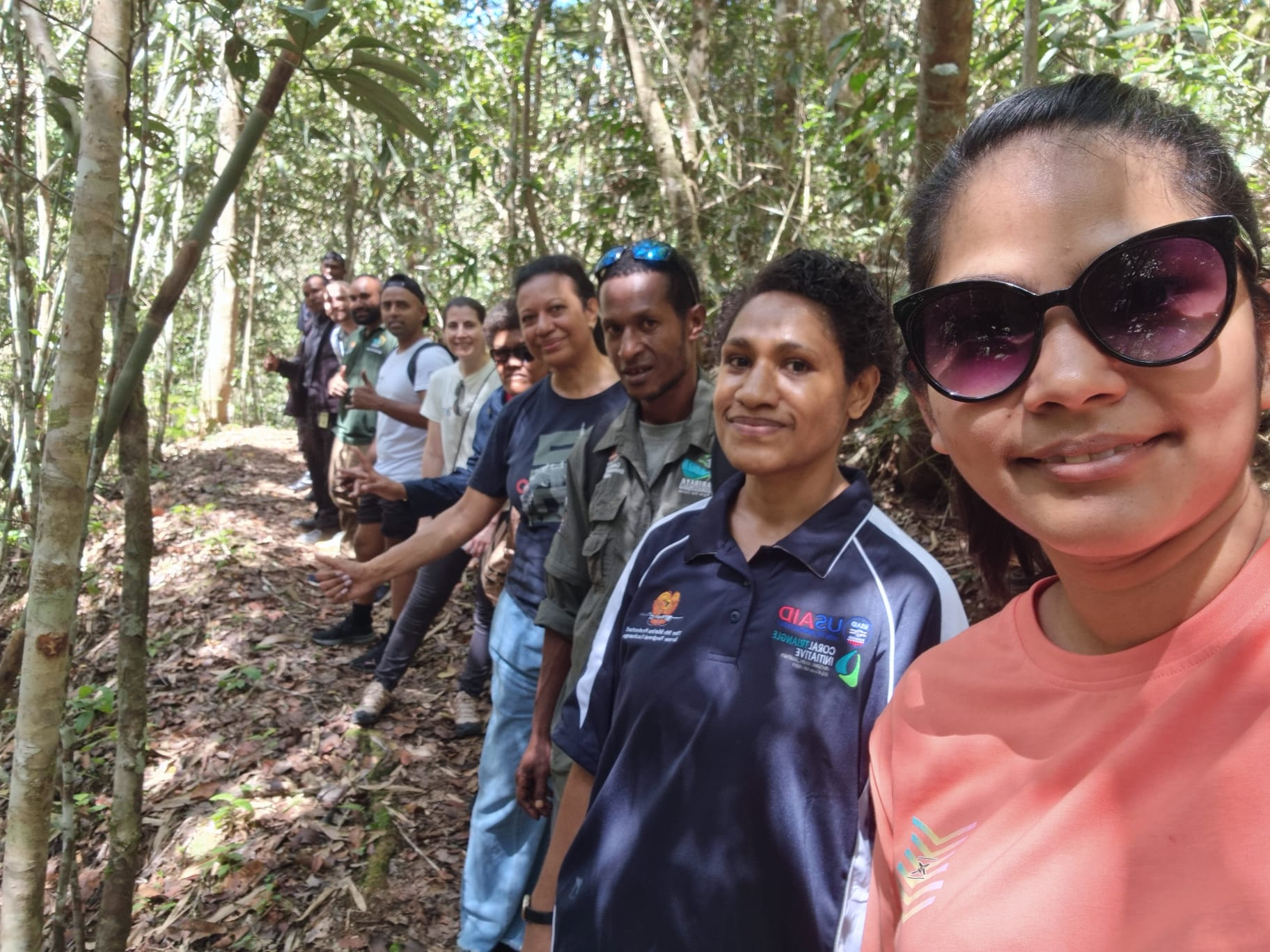 IUCN Oceania BIOPAMA delegation hiking at Varirata National Park, Papua New Guinea