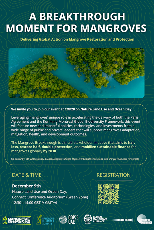 COP28 event invitation - Dec 9 -  Mangrove Breakthrough