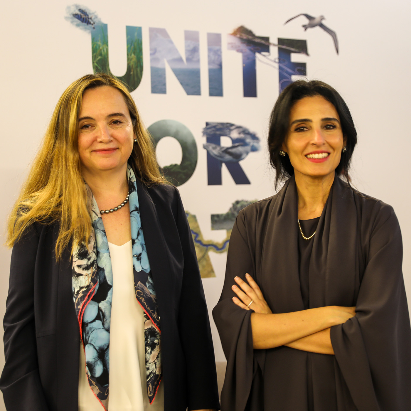 Grethel Aguilar, IUCN Director General, and Razan Al Mubarak, IUCN President