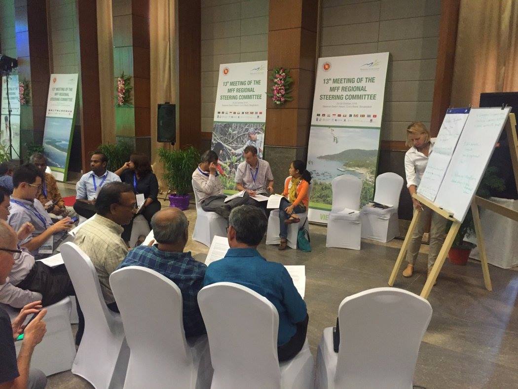 Participants take part in a group discussion during the learning event on strengthening social empowerment which took place alongside the 13th MFF Regional Steering Committee Meeting