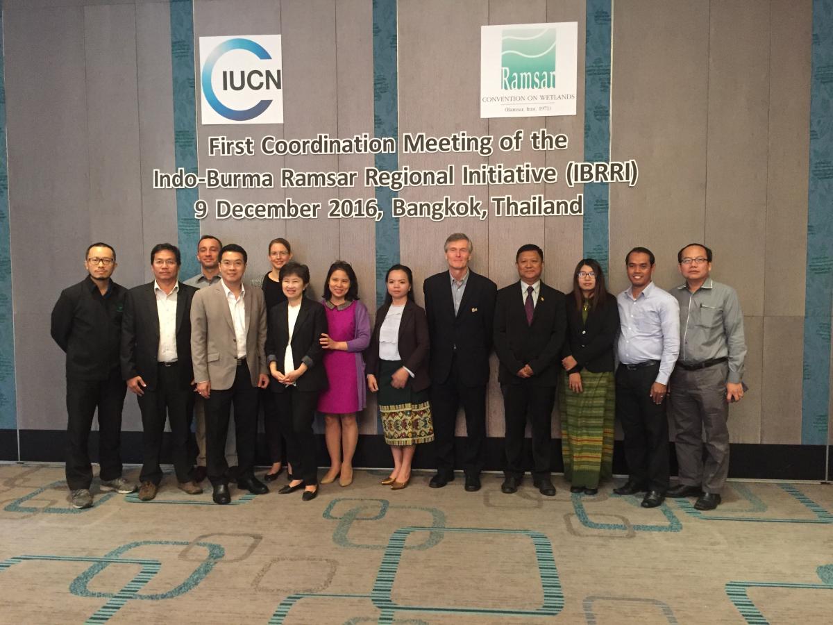 Group picture during the first Coordination Meeting of the Indo-Burma Ramsar Regional Initiative in Bangkok, Thailand 
