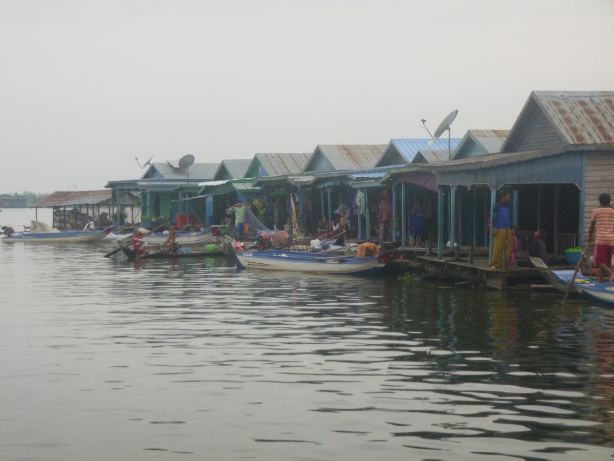 Floating villlage in Phat Sanday commune in Cambodia 