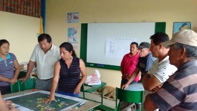 Líderes y lideresas Honorato Vásquez en el desarrollo participativo del plan de acción de buenas prácticas de agrobiodiversidad.