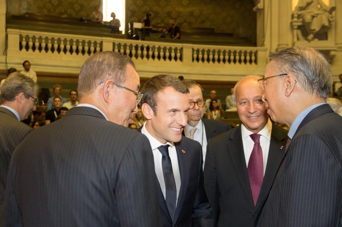IUCN President Zhang Xinsheng meets President Emmanuel Macron and Ban Ki-moon