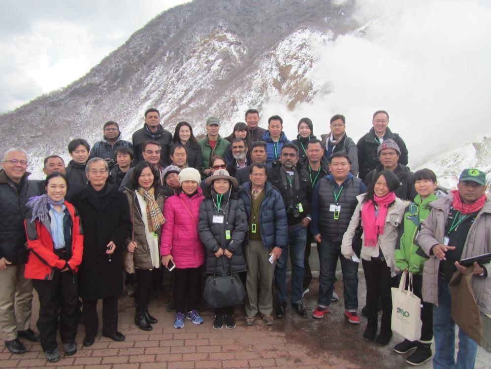 Participants during a trip to Owakudani, Hakone during the second APAP workshop 
