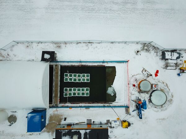 Aerial view of experiment at SERF, Manitoba