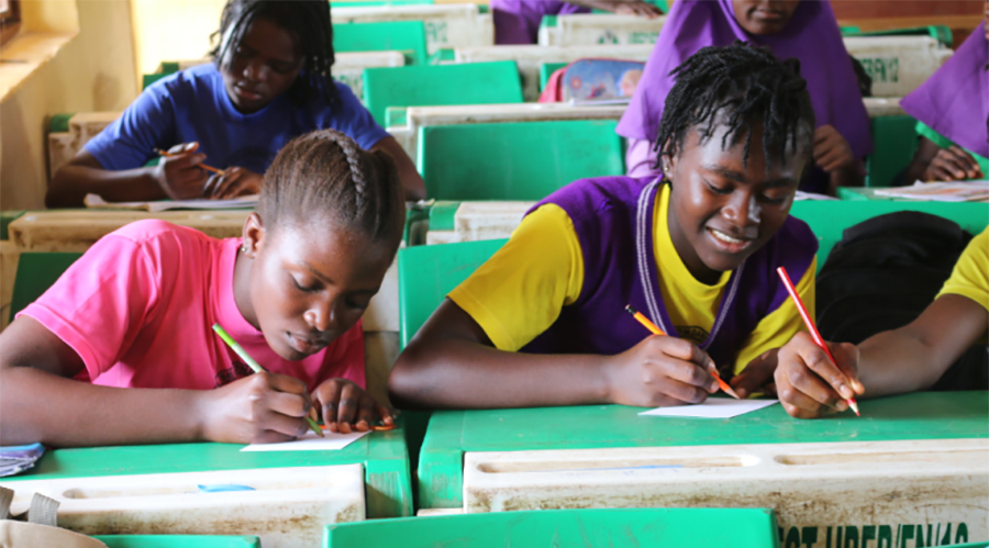 School girls in Nigeria drawing their action towards a safer climate in Nigeria 