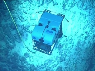 The ROV “Deep Discoverer” deployed from the Okeanus Explorer.