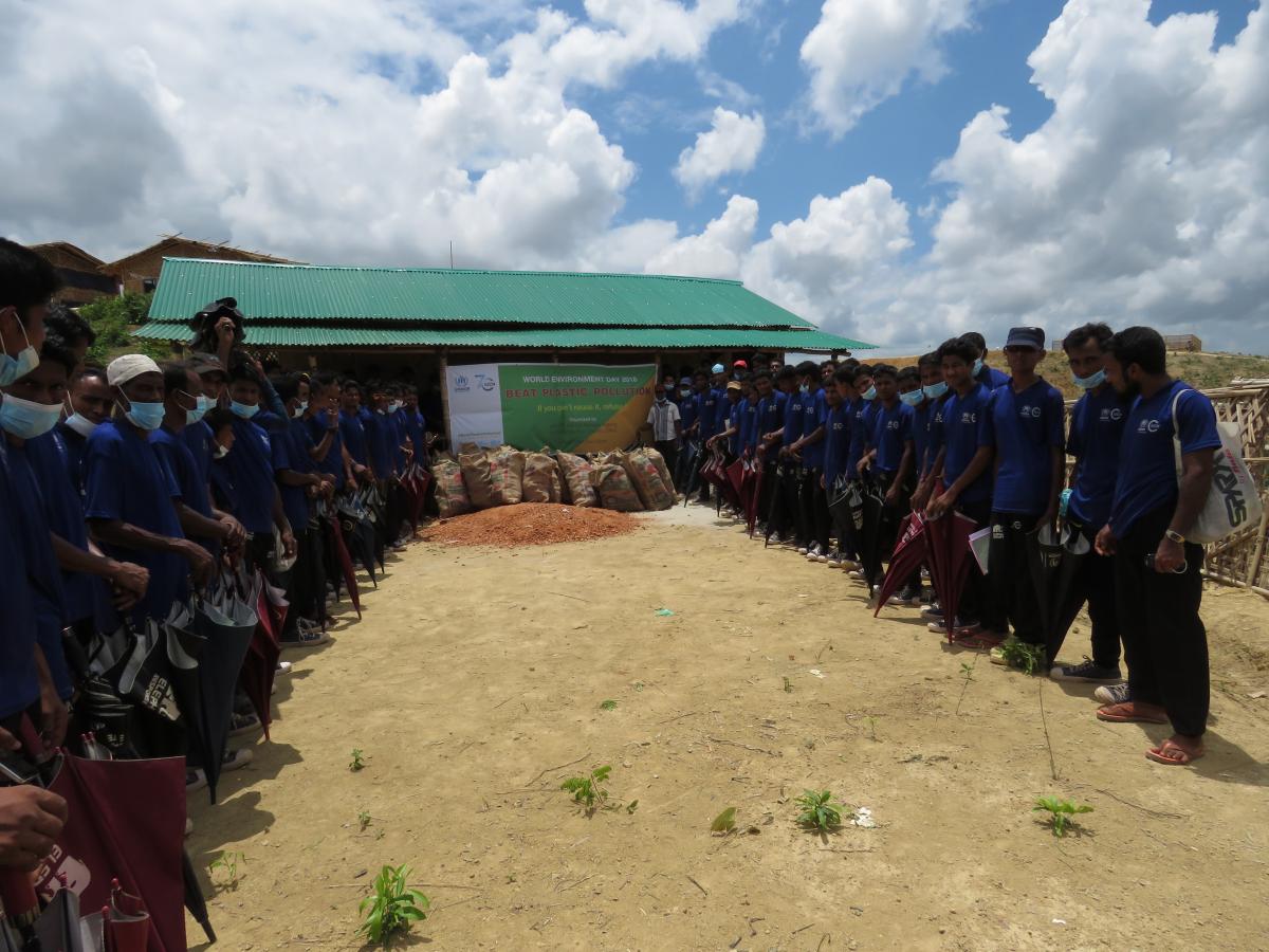 325 Elephant Response Team (ERT) members participated in plastic waste collection and disposal programme in Kutupalong Refugee Camp, Cox's Bazar.