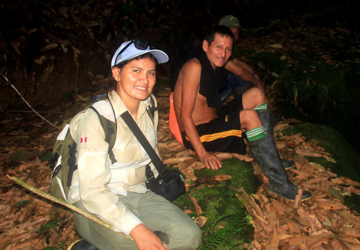 Celsa Ortiz, Yanesha ranger, in the field