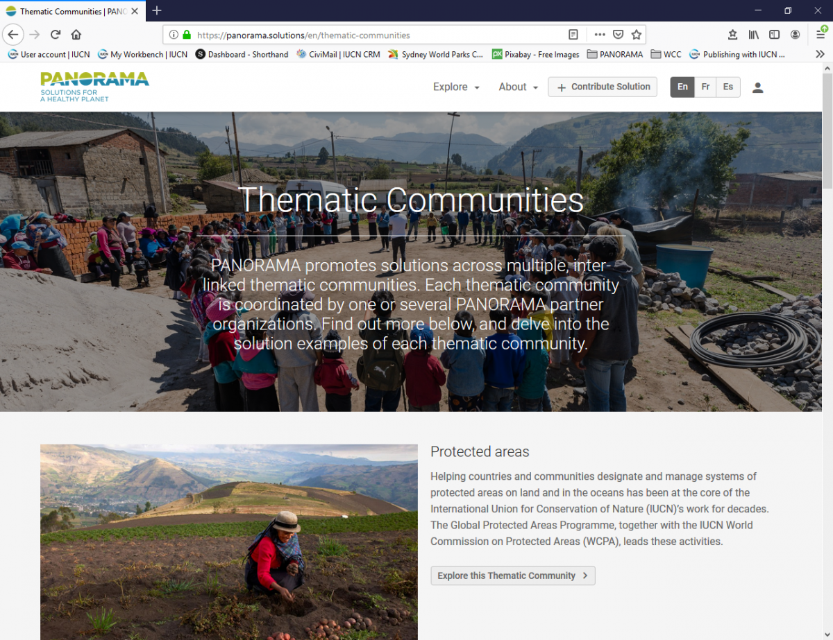 PANORAMA: communities based on conservation themes