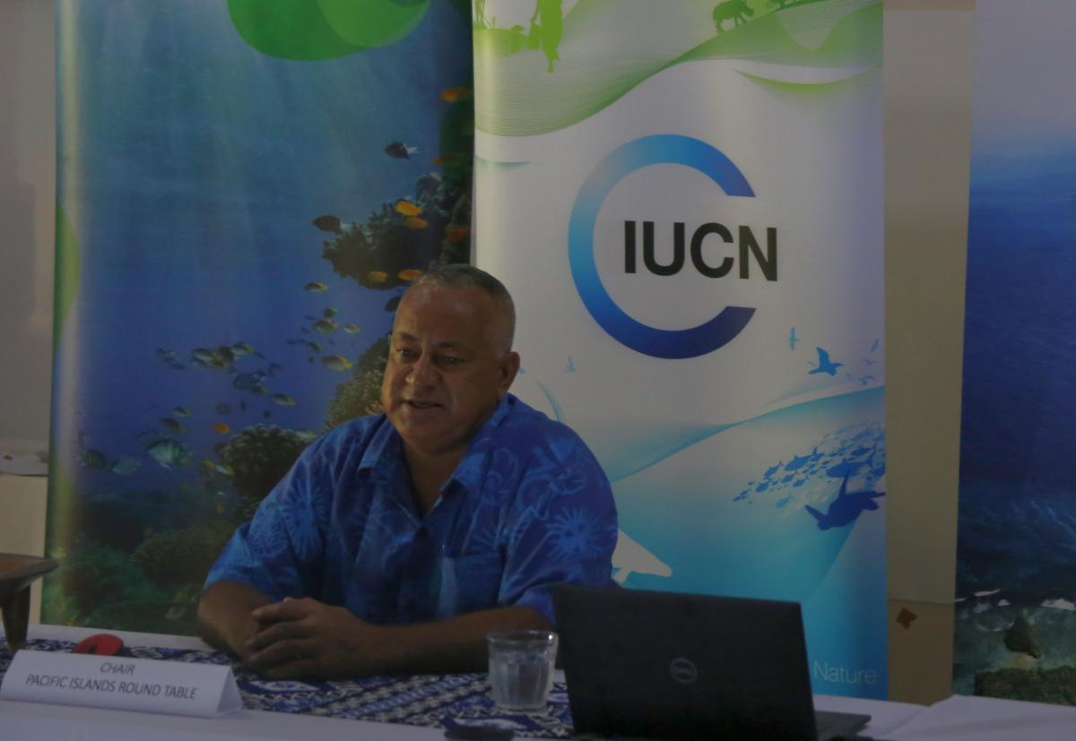 IUCN Oceania Regional Director Mason Smith delivers remarks 