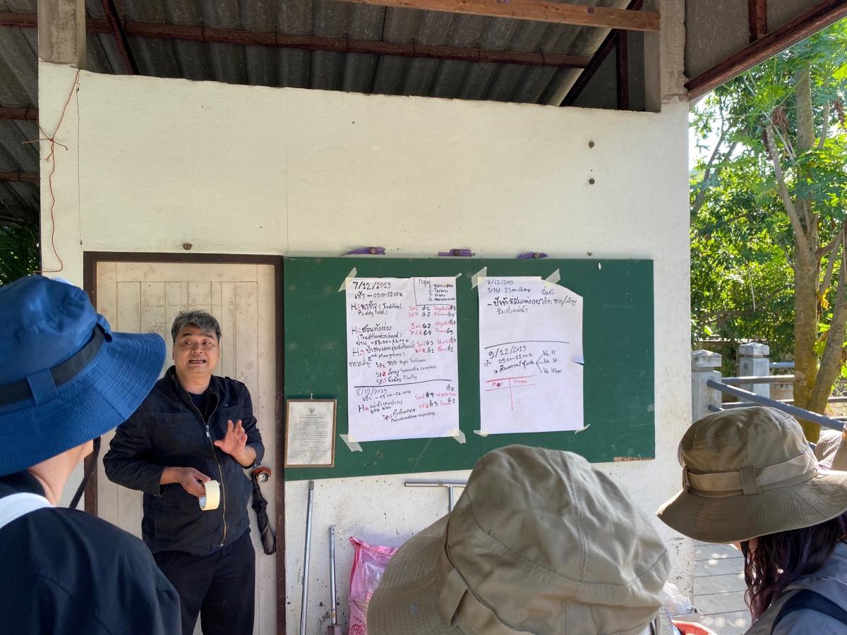 Mr.Komkrit Wongpakam, training instructor, briefs the participants about data collection procedure before going out to the field at Bang Pakong wetland