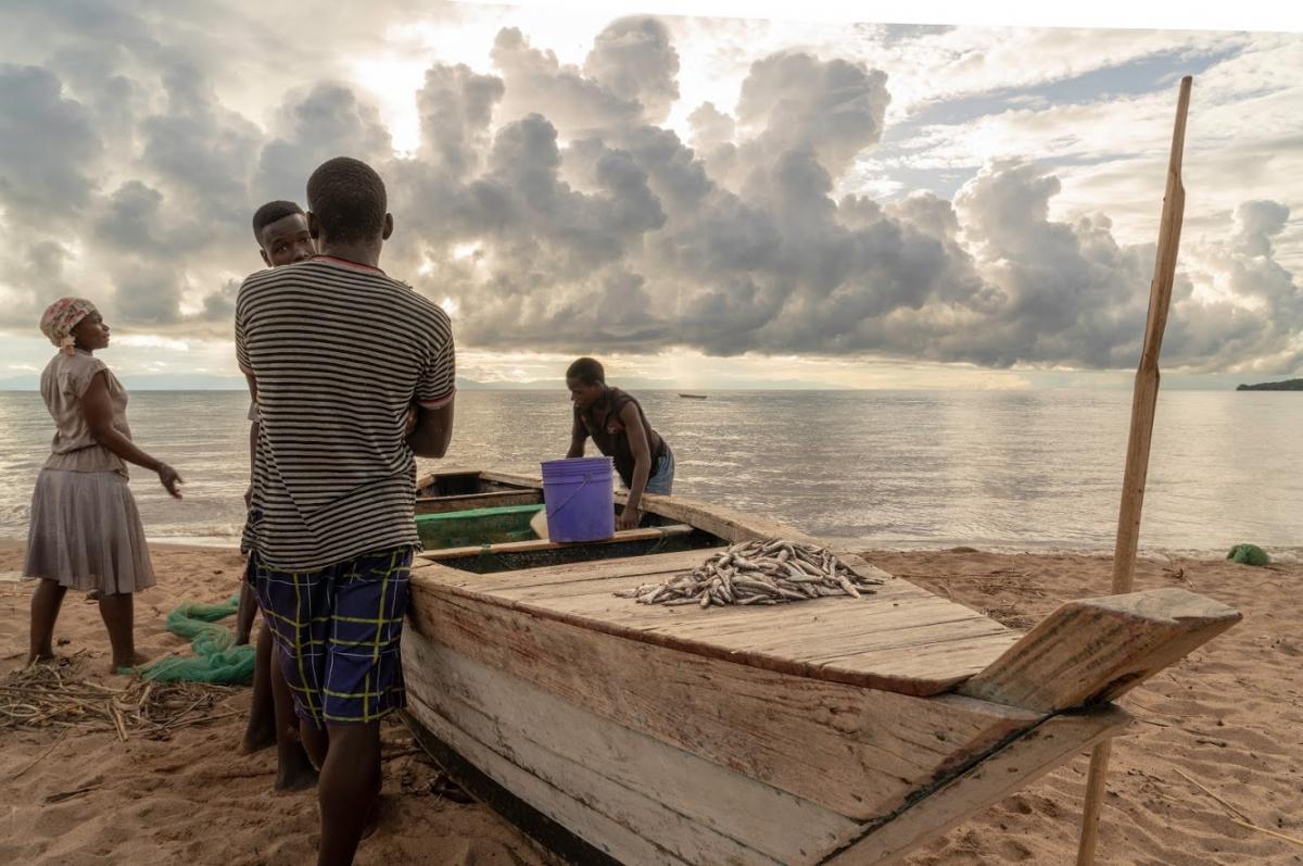 Fishermen by the shores of Lake Malawi, Malawi