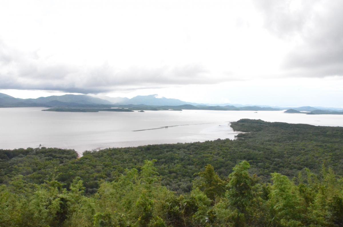View of the Ramsar site from Thailand, with Myanmar in the distance