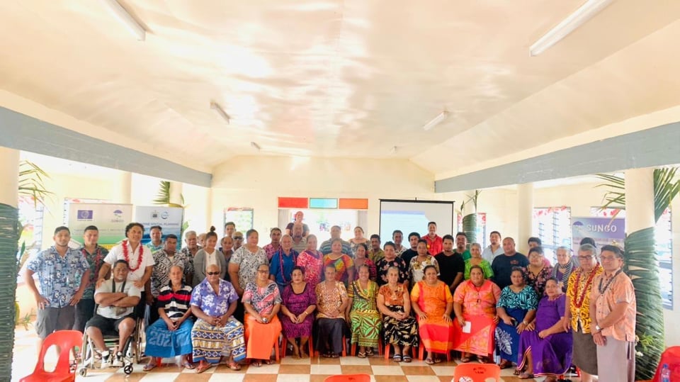 Group Photo in a district in Samoa