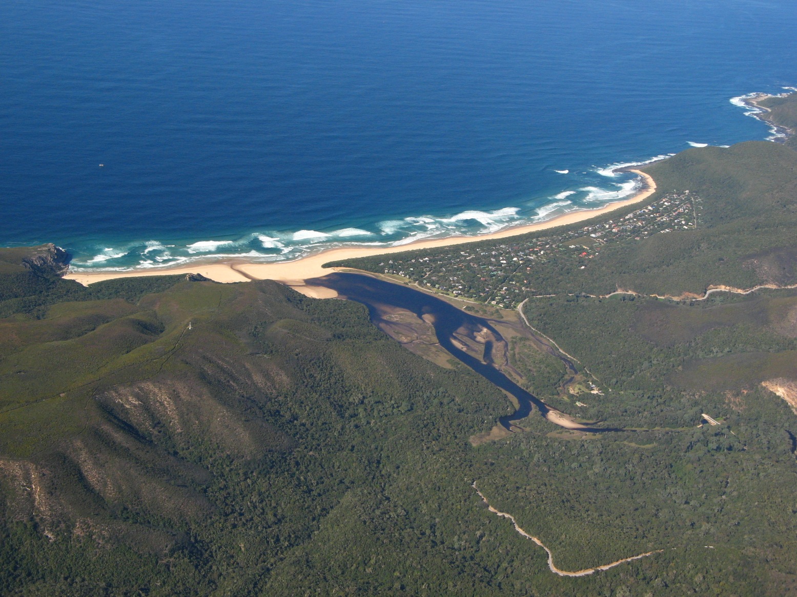 Aerial view of the Garden Route Complex in Cape Floral Region Protected Areas, South Africa