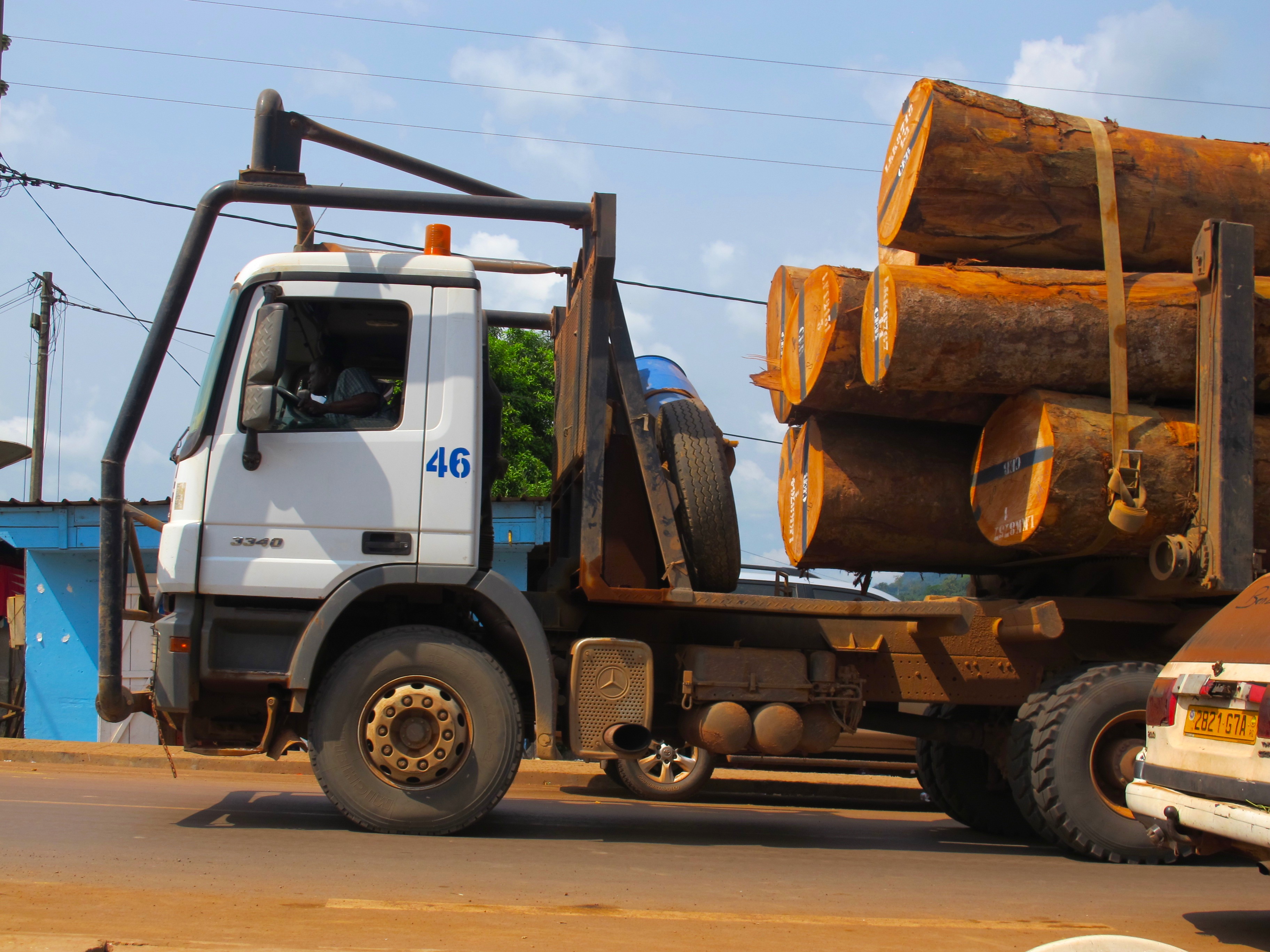 Logging truck in Lastourville, Gabon