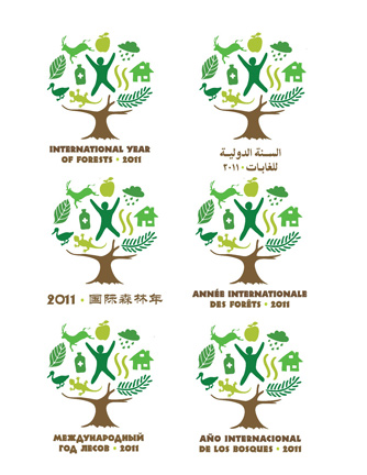 Forests 2011 - logo in six languages