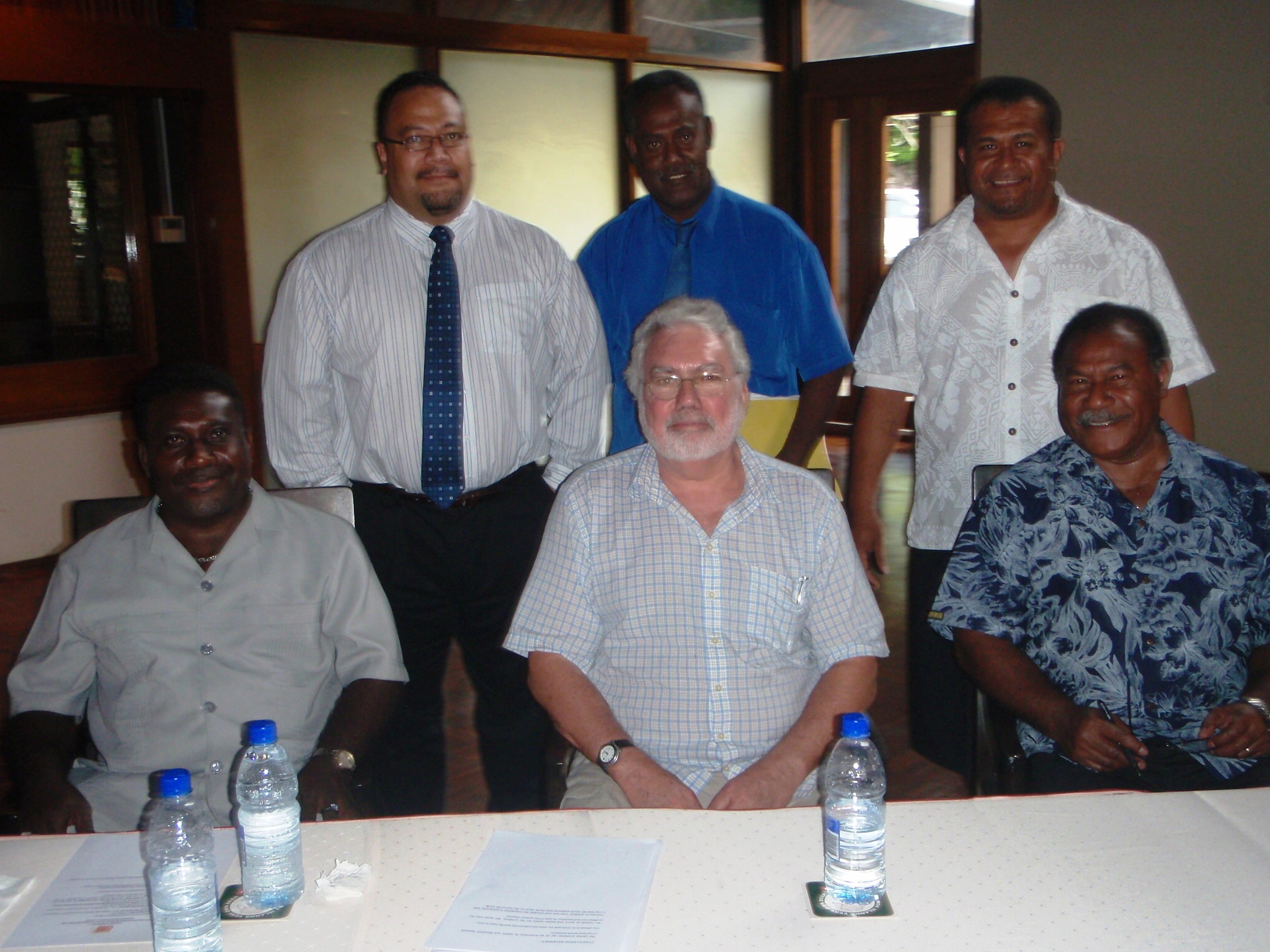 Honourable Mr Gordon Lilo Darcy, Minister of Environment with members of the Roundtable, Honiara, Solomon Islands.
