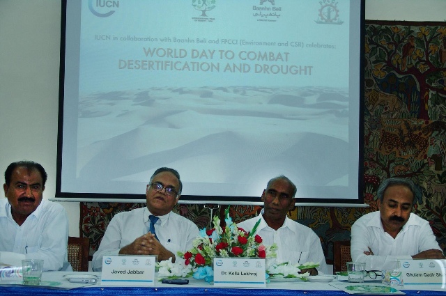 Mr. Javed Jabbar, global IUCN Vice President and Asia Regional Councilor during the press briefing on the World Day to Combat Desertification