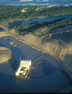Sand mining adjacent to St Lucia, South Africa, World Heritage Site