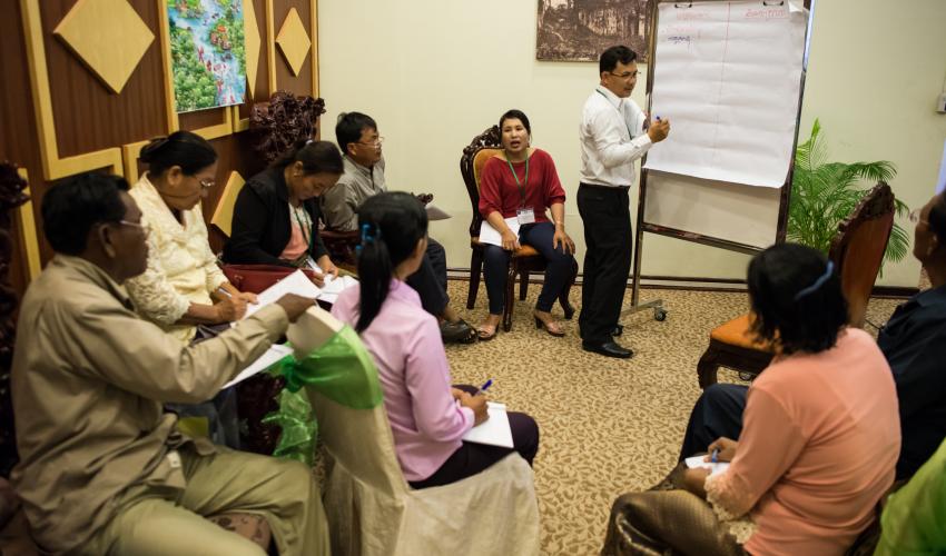 Workshop participants discuss the challenges and solutions to public financing of natural resource management © IUCN Cambodia