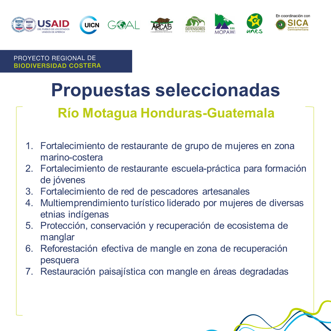 Propuestas seleccionadas en Río Motagua Honduras-Guatemala
