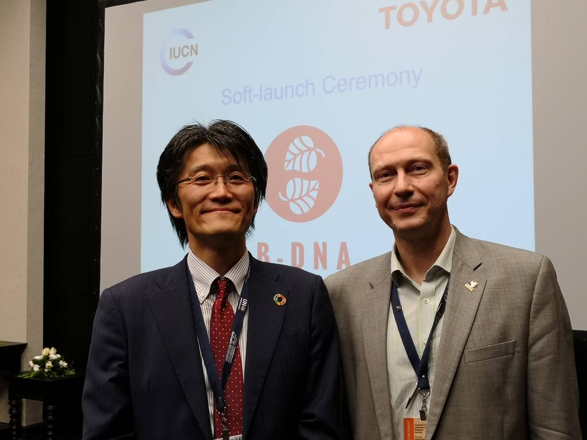 Mr. Takao Aiba, General Manager, Toyota Motor Corporation &amp; Mr. Alexander Shestakov, Director of the Science, Society and Sustainable Futures Division, Secretariat of the Convention on Biological Diversity at the Toyota - IUCN COP14 side event