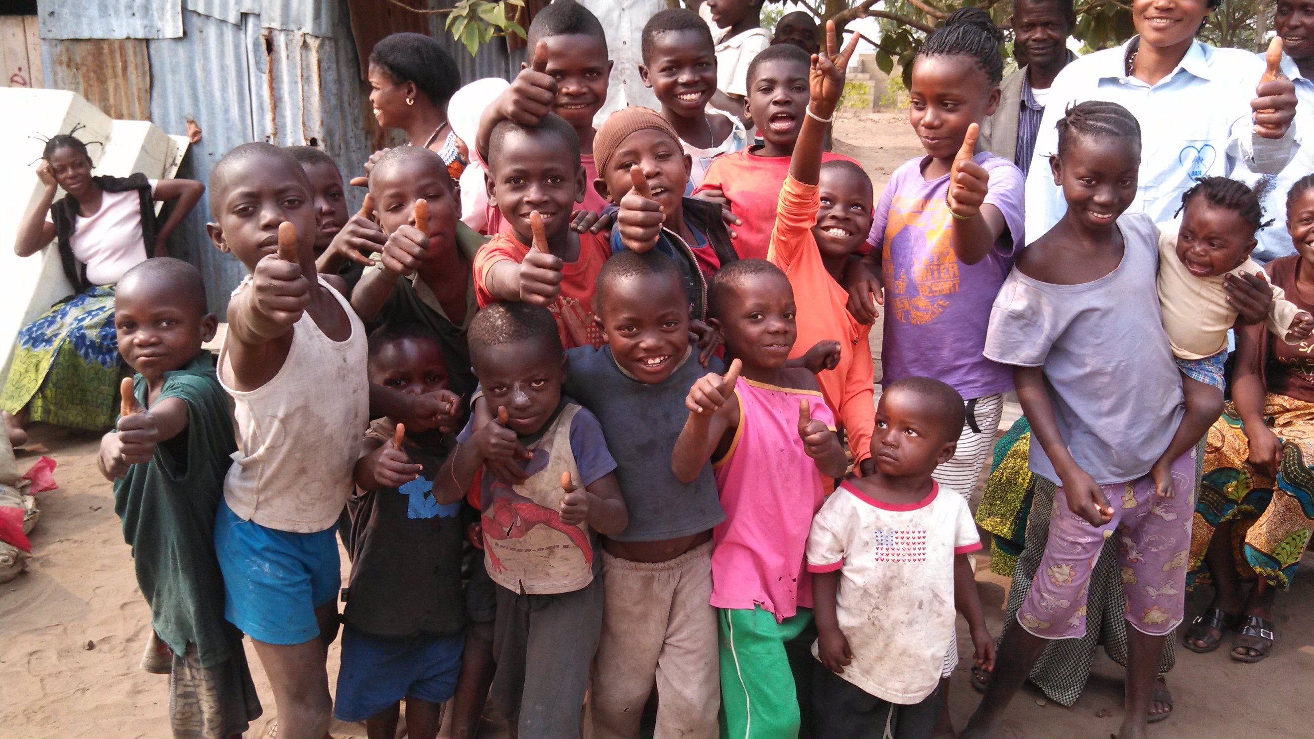 Joyful children and youth of Ou Allons Nous-Oan, Kinshasa, DRC