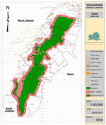Map of the Shouf Biosphere Reserve, Lebanon