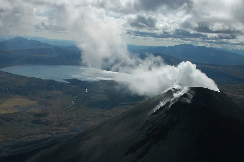Volcanoes of Kamchatka in eruption