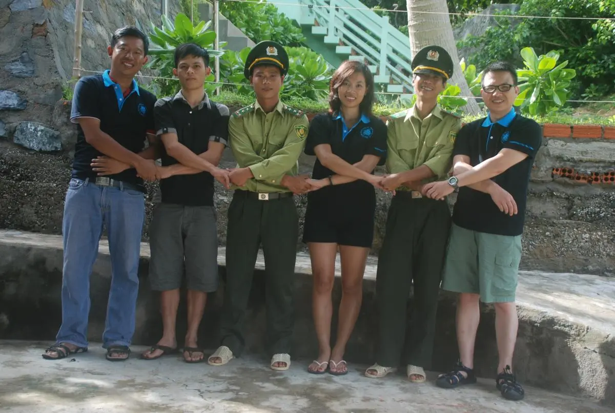 Volunteers with rangers in Con Dao National Park 
