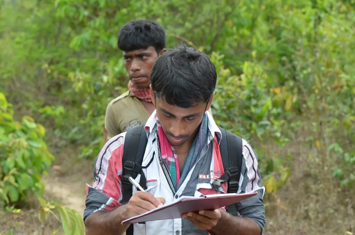 A volunteer engaged in Asian elephant status survey in Bangladesh