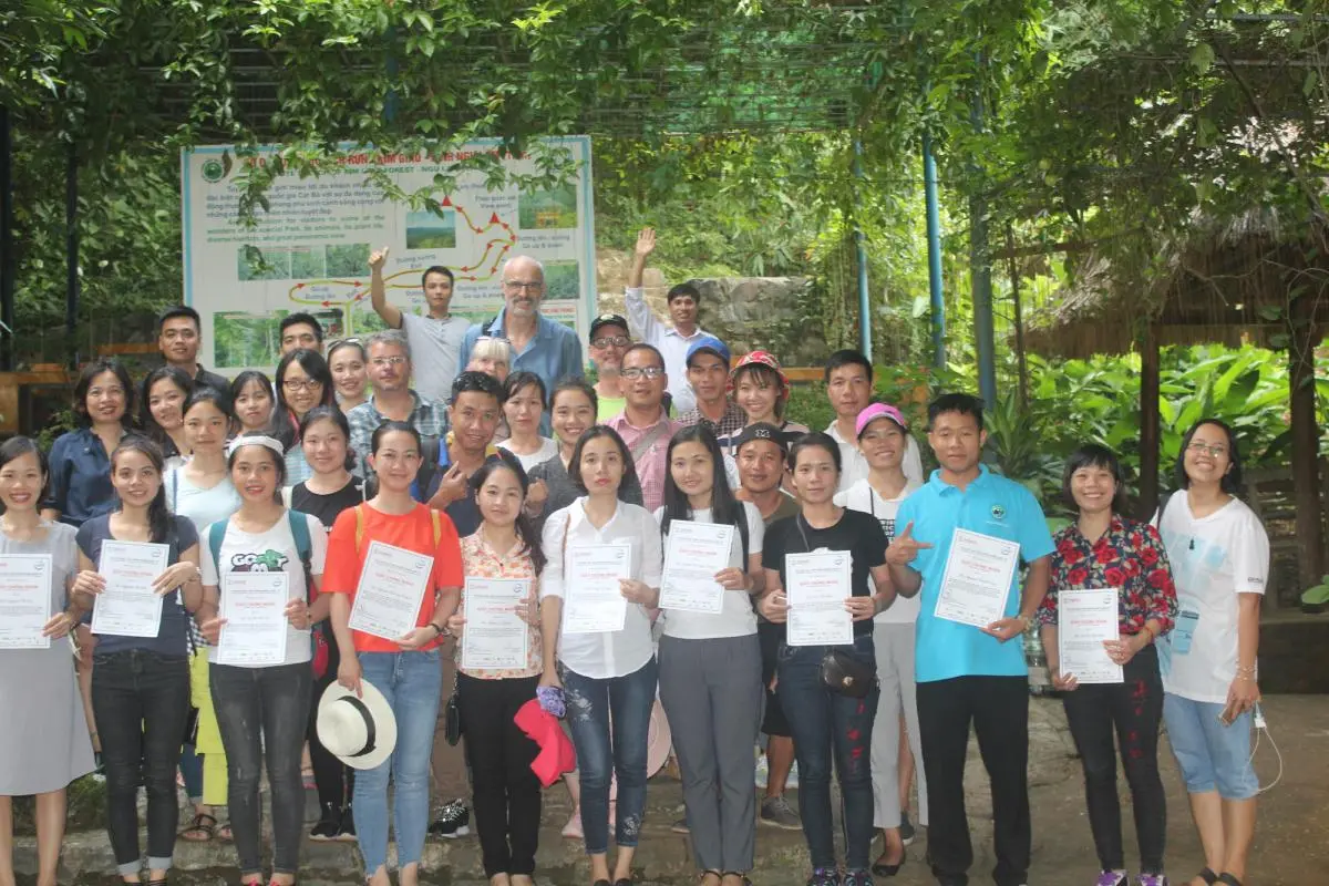Trainees received the training certificate after the training