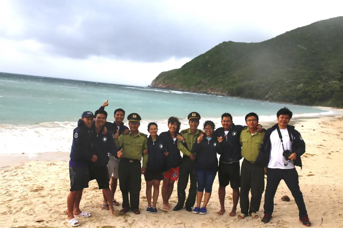 IUCN volunteers and forest rangers in Con Dao National Park 