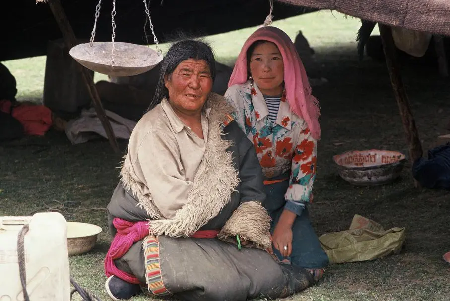 A nomad family in Qinghai, China